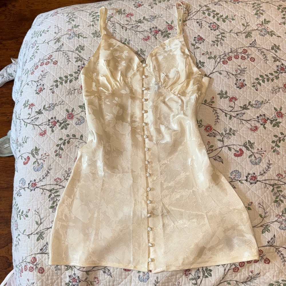 Jagger & Stone Jgr & Stn Cream Floral Satin Slip Dress 4